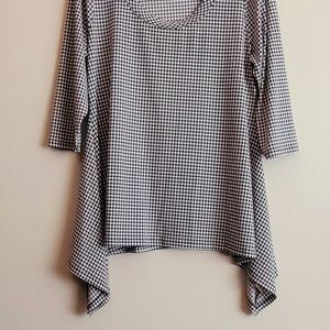 CHAUS womens houndstooth tunic blouse